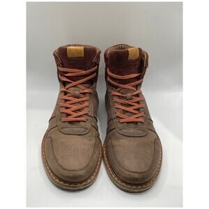 J. SHOES Men's Brown Leather Honour Round-Toe Lace-Up Boot Style Sneakers SZ 8